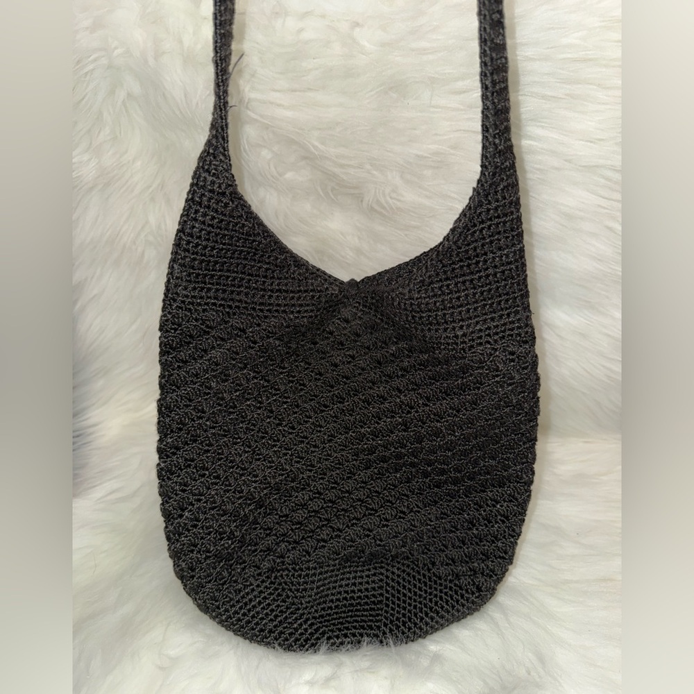 The Sak Black Crocheted Shoulder Bag